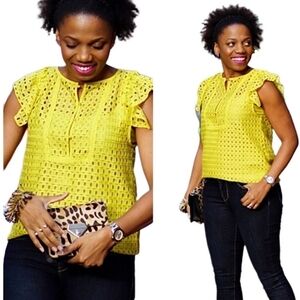 Banana Republic Lace Ruffle Top